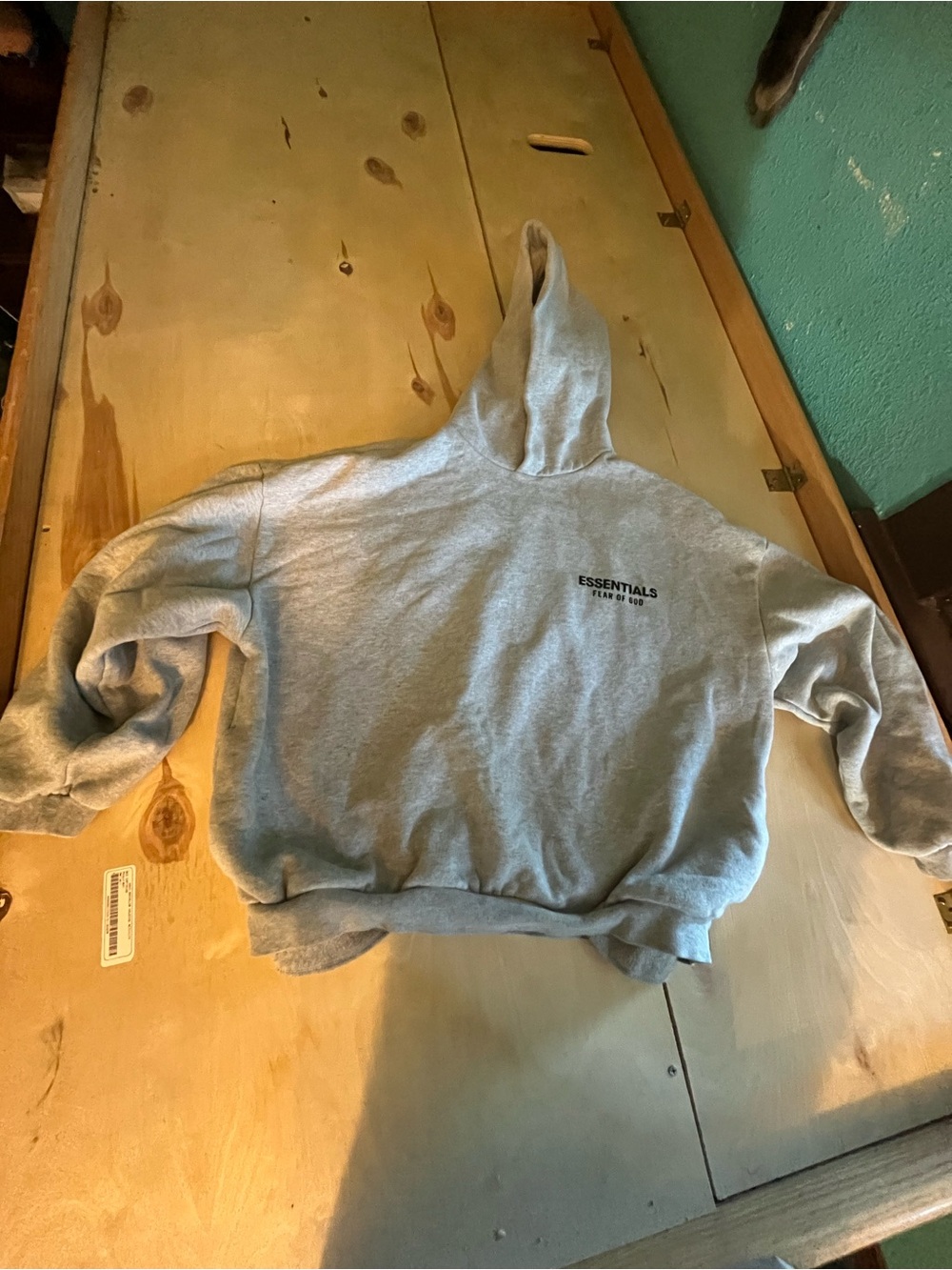Essentials Light Gray Pullover Hoodie with Chest Logo